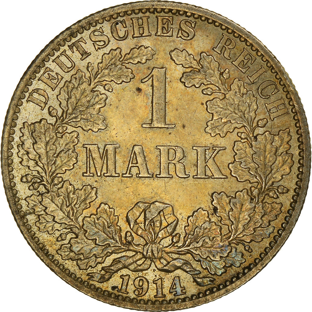 Coin, GERMANY - EMPIRE, Wilhelm II, Mark, 1914, Berlin, AU(50-53), Silver, KM:14