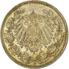 Moeda, ALEMANHA - IMPÉRIO, 1/2 Mark, 1918, Munich, AU(55-58), Prata, KM:17