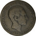 Munten, Spanje, Alfonso XII, 10 Centimos, 1878, Madrid, FR, Bronzen, KM:675