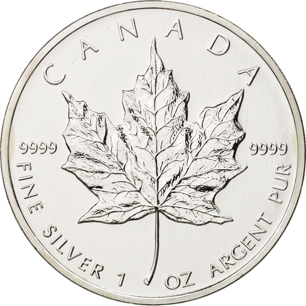 Canada, Elizabeth II, 5 Dollars, 2004, 1 Oz, MS(63), Silver, KM:522