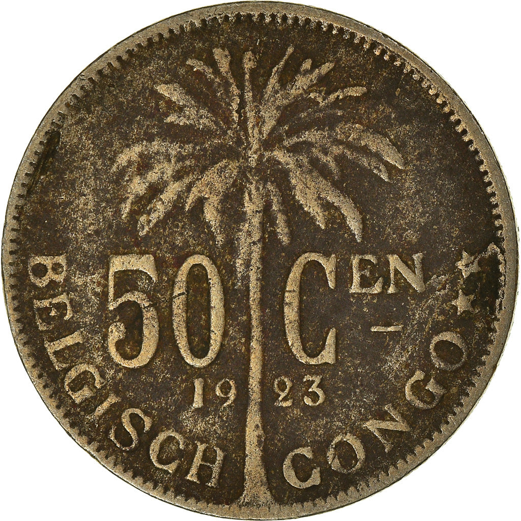 Münze, Belgisch-Kongo, 50 Centimes, 1923, S, Kupfer-Nickel, KM:23