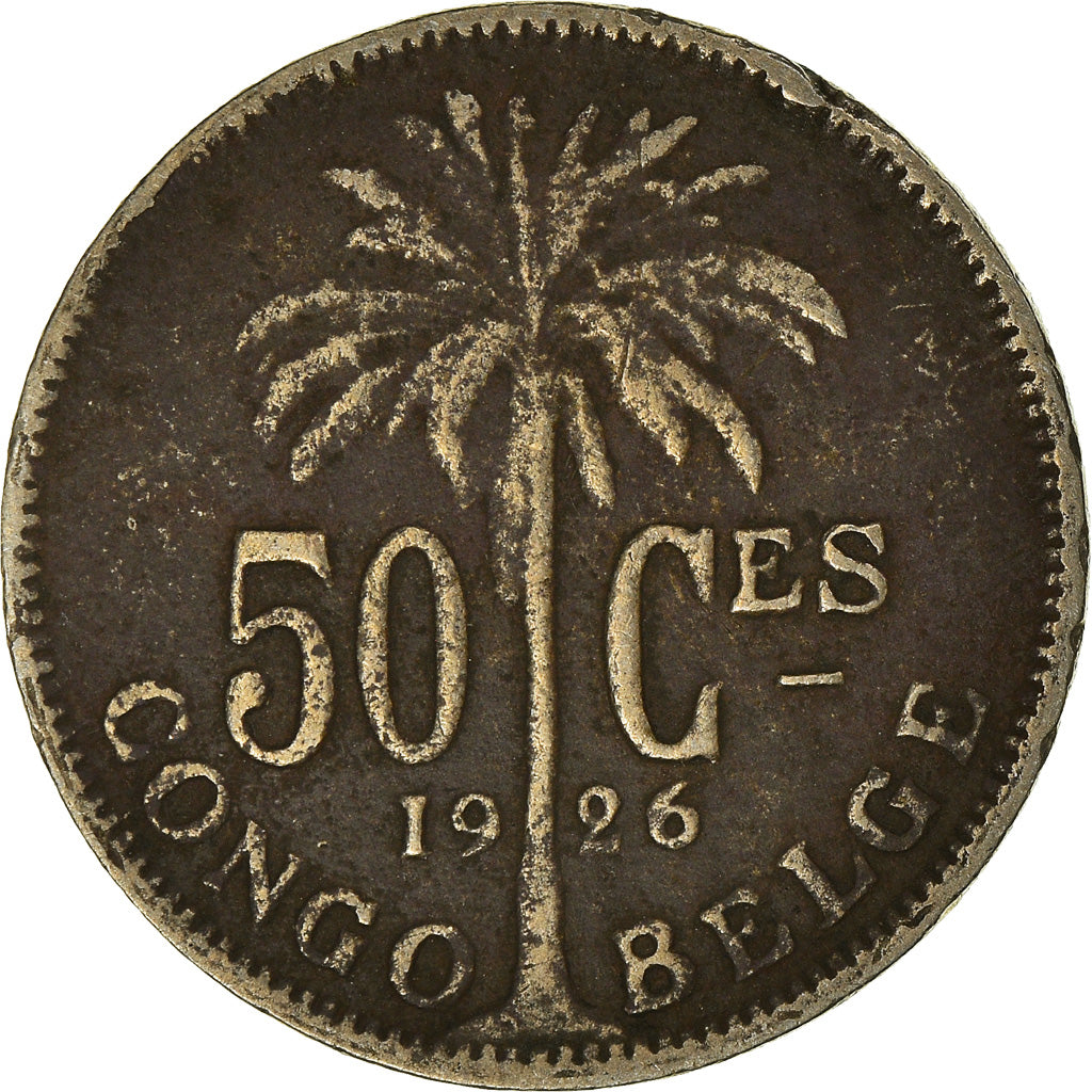 Coin, Belgian Congo, 50 Centimes, 1926, VF(20-25), Copper-nickel, KM:22