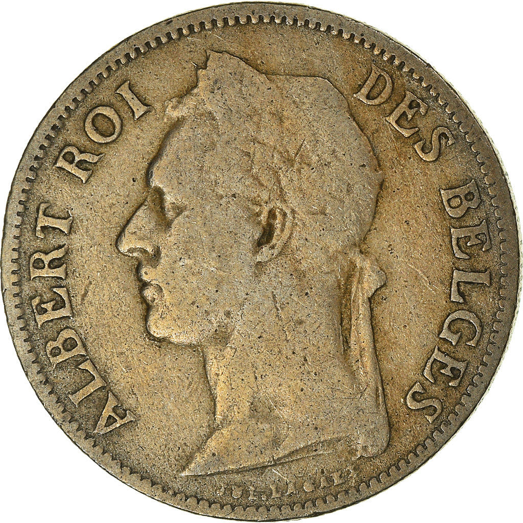 Coin, Belgian Congo, 50 Centimes, 1927, VF(30-35), Copper-nickel, KM:22