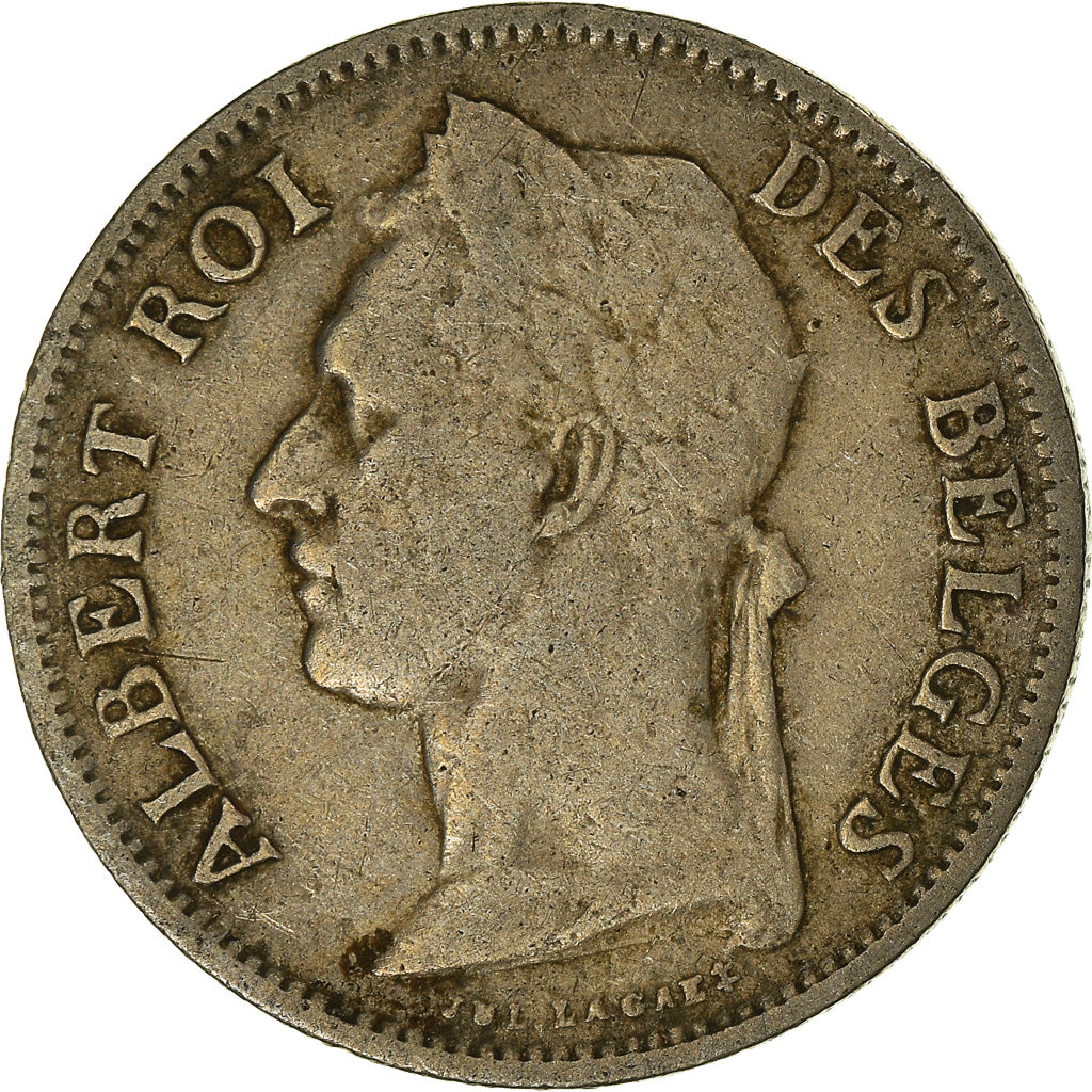 Coin, Belgian Congo, 50 Centimes, 1927, EF(40-45), Copper-nickel, KM:22