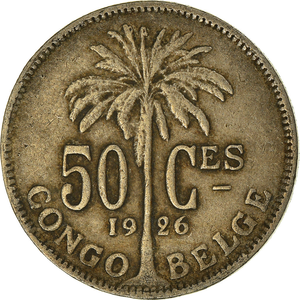 Münze, Belgisch-Kongo, 50 Centimes, 1926, S+, Kupfer-Nickel, KM:22