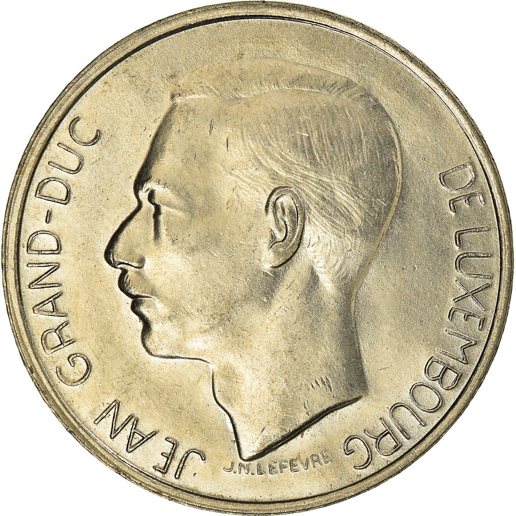 Moneta, Luksemburg, Jean, 10 Francs, 1976, AU(50-53), Nikiel, KM:57