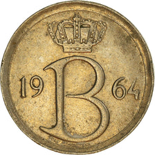 Coin, Belgium, 25 Centimes, 1964, Brussels, EF(40-45), Copper-nickel, KM:153.2