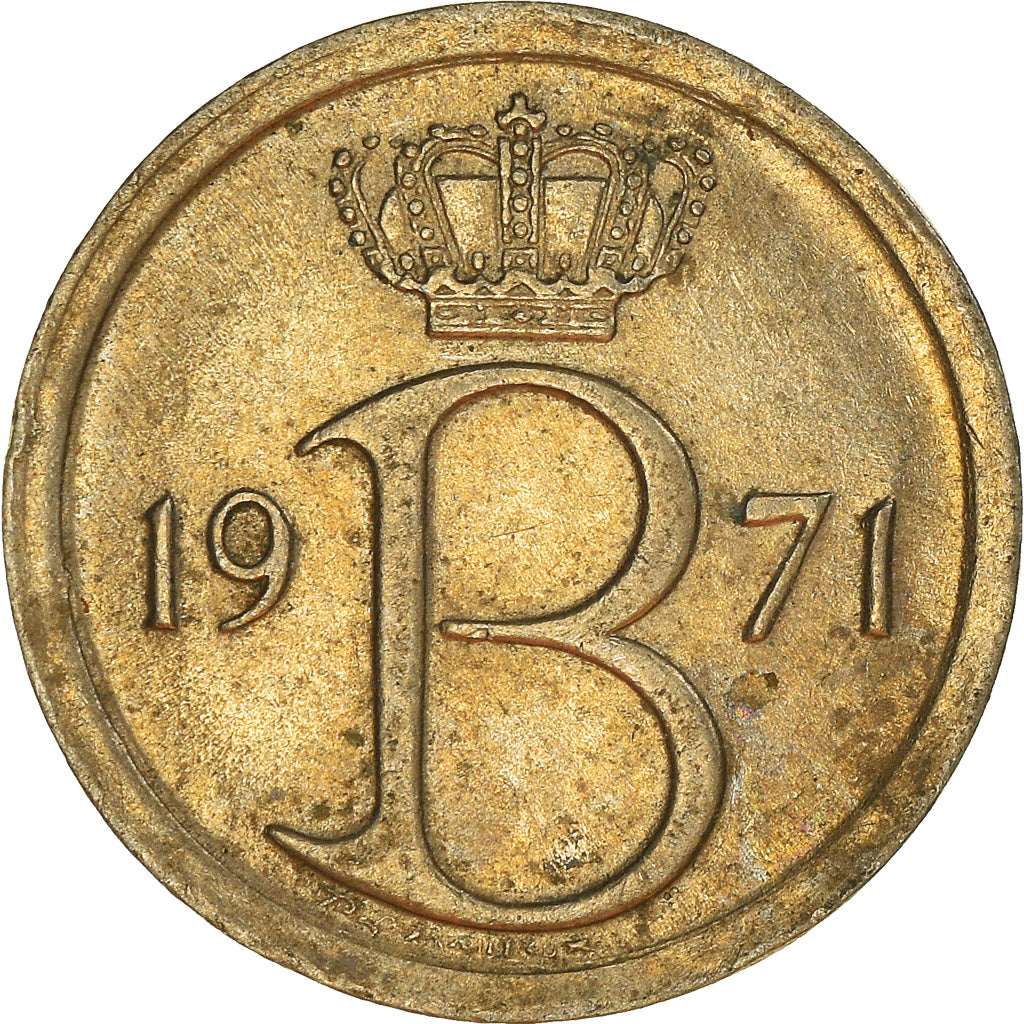 Moeda, Bélgica, 25 Centimes, 1971, Brussels, VF(30-35), Cobre-níquel, KM:153.2
