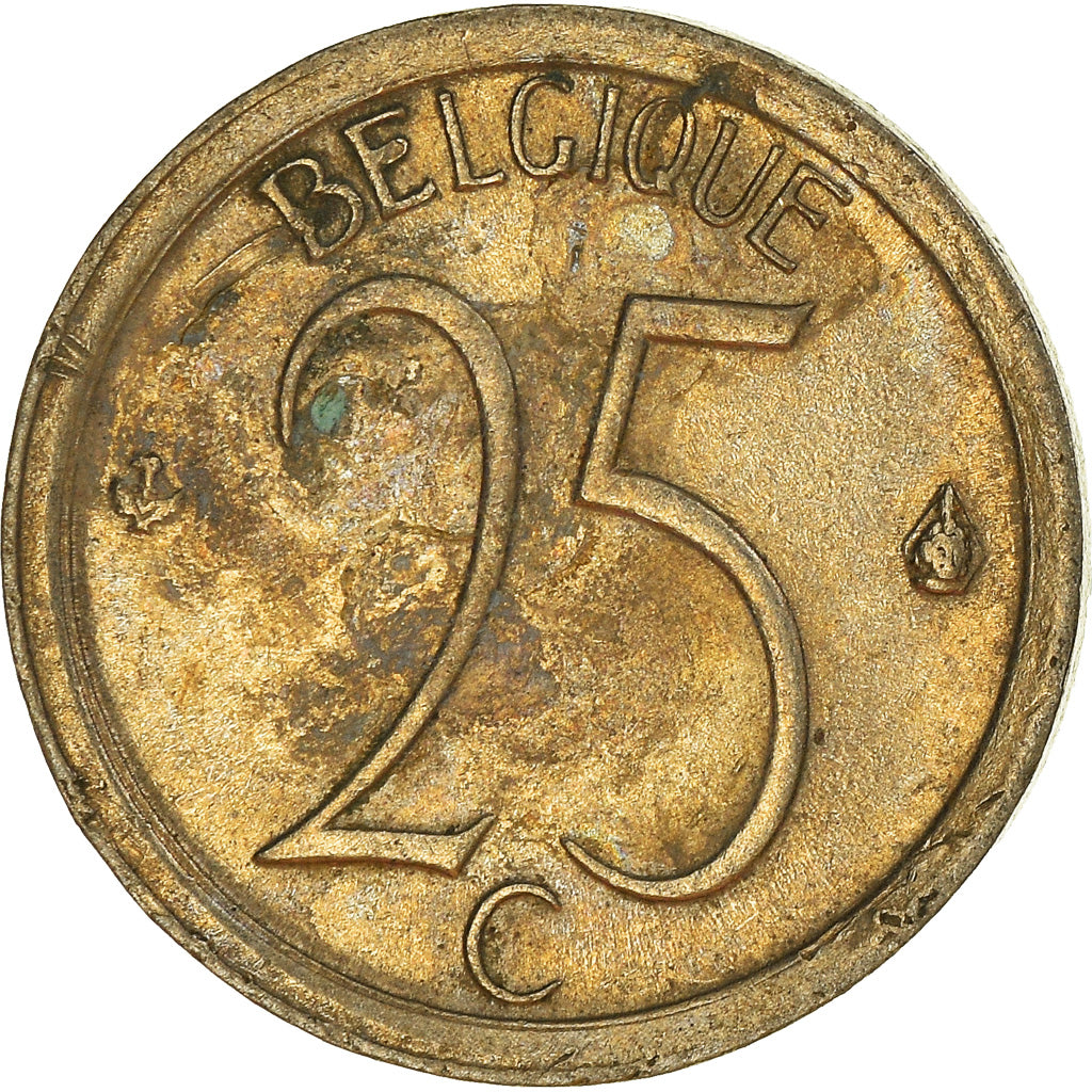 Moeda, Bélgica, 25 Centimes, 1971, Brussels, VF(30-35), Cobre-níquel, KM:153.2