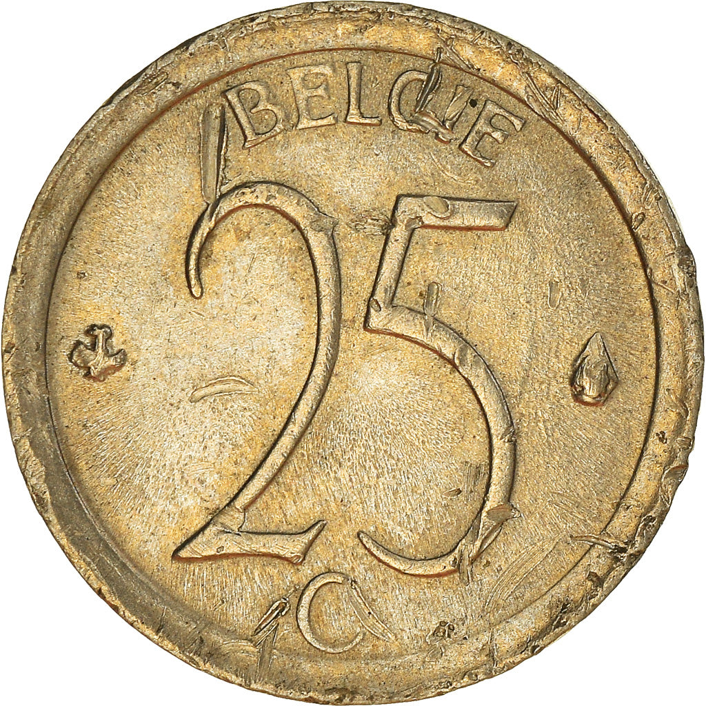 Münze, Belgien, 25 Centimes, 1973, Brussels, S, Kupfer-Nickel, KM:154.1
