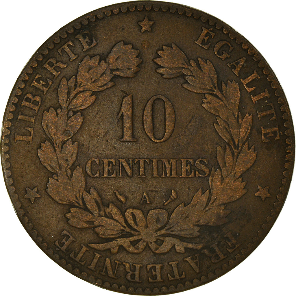 Monnaie, France, Cérès, 10 Centimes, 1897, Paris, TB+, Bronze, Gadoury:265a