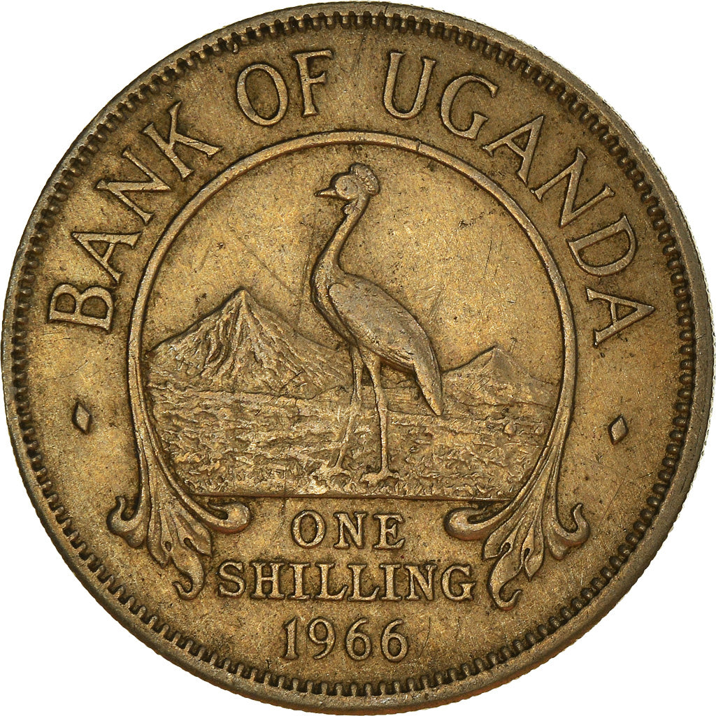 Coin, Uganda, Shilling, 1966, VF(20-25), Copper-nickel, KM:5