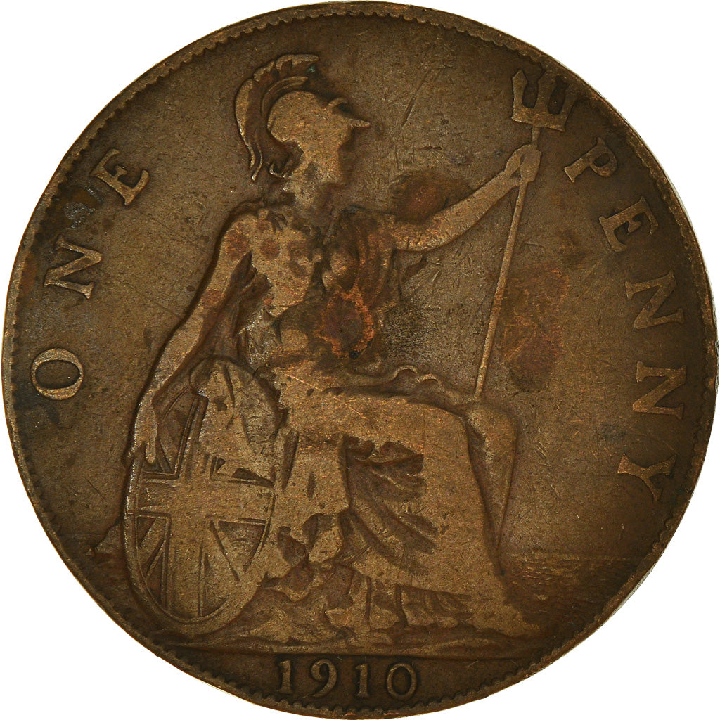 Munten, Groot Bretagne, Edward VII, Penny, 1910, FR, Bronzen, KM:794.2