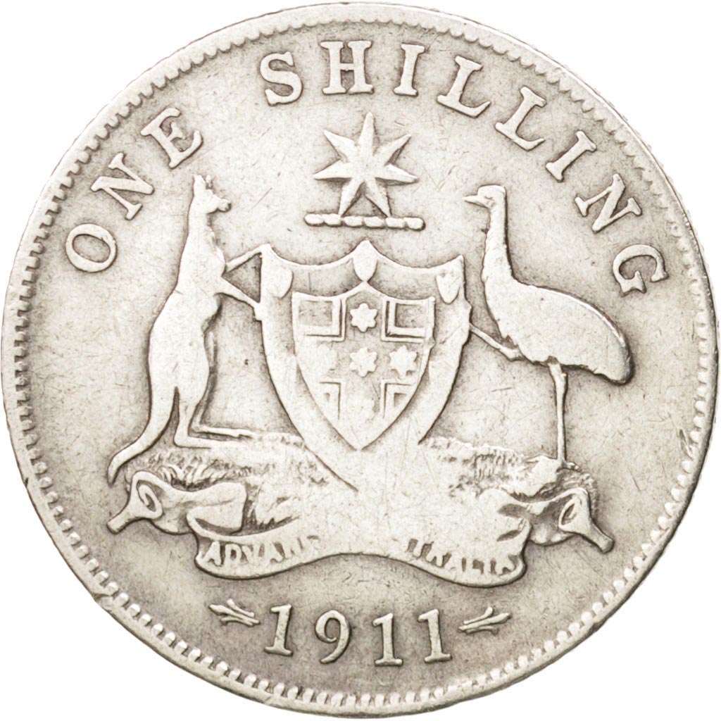 Australien, George V, Shilling, 1911, VF(30-35), Silver, KM:26
