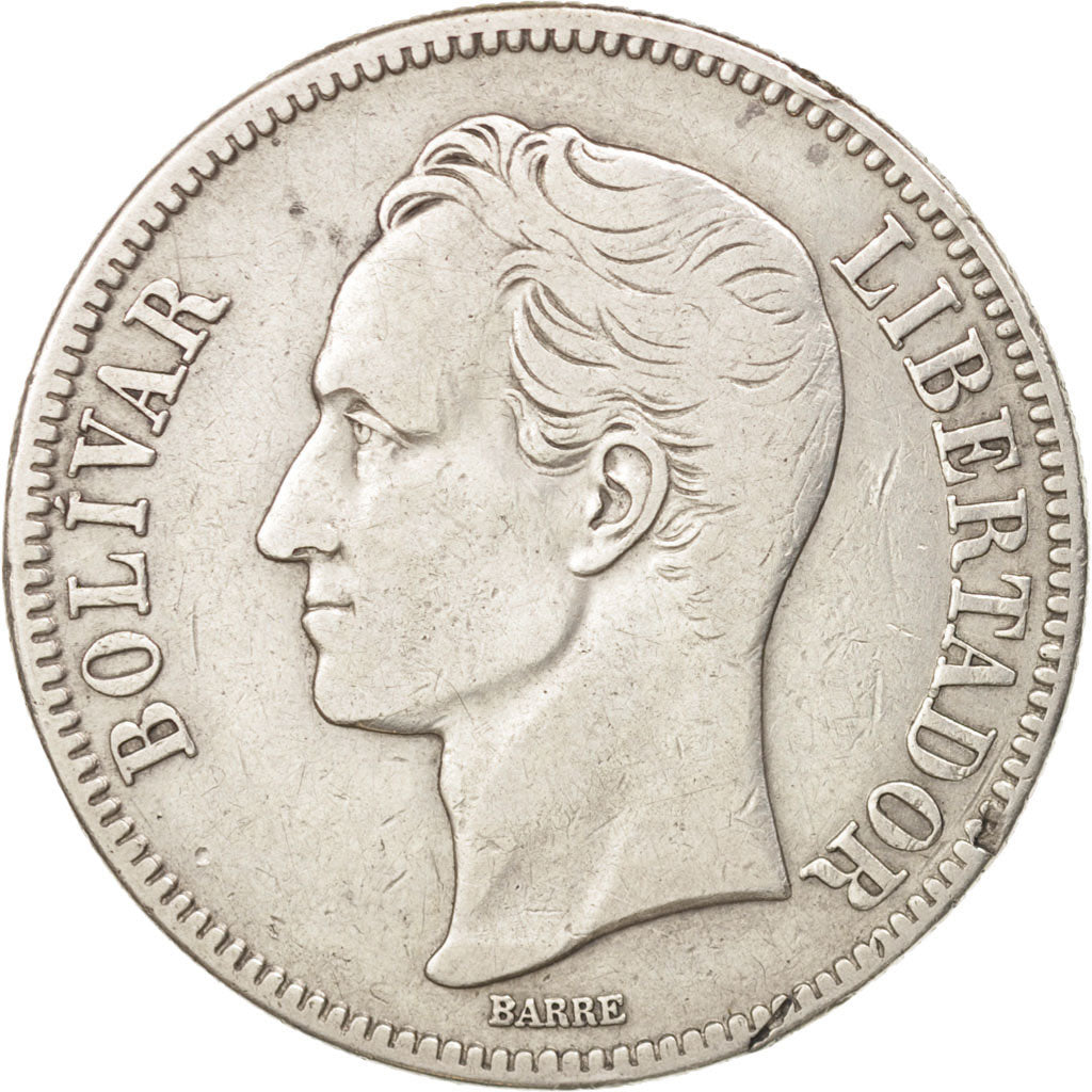 Venezuela, Gram 25, 5 Bolivares, 1936, BB, Argento, KM:24.2