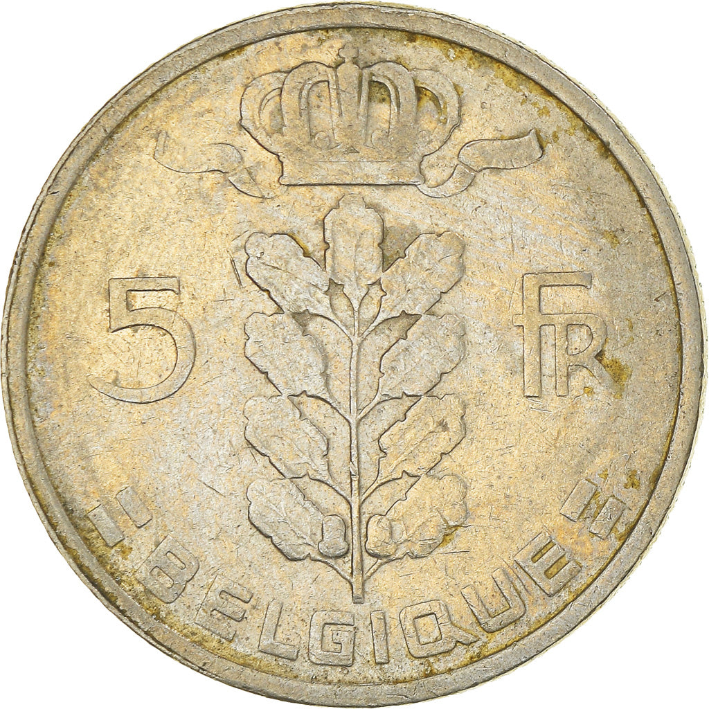 Moneta, Belgio, 5 Francs, 5 Frank, 1974, MB+, Rame-nichel, KM:134.1