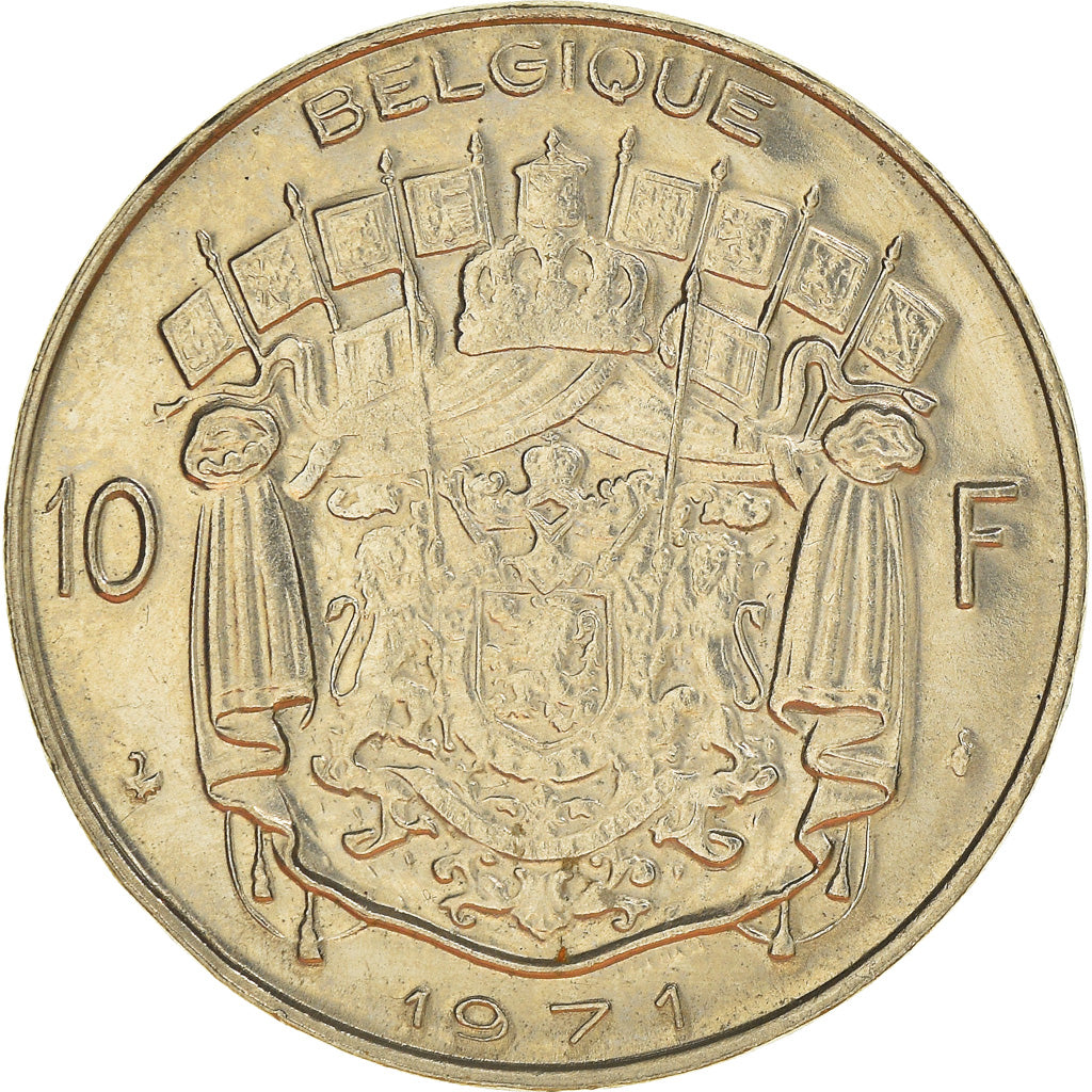 Munten, België, 10 Francs, 10 Frank, 1971, Brussels, ZF+, Nickel, KM:155.1