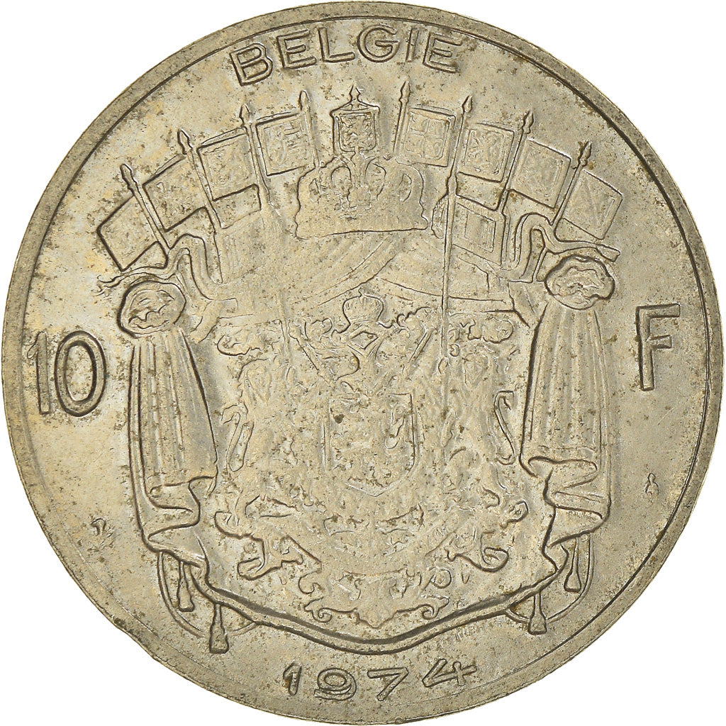 Munten, België, 10 Francs, 10 Frank, 1974, Brussels, FR+, Nickel, KM:156.1