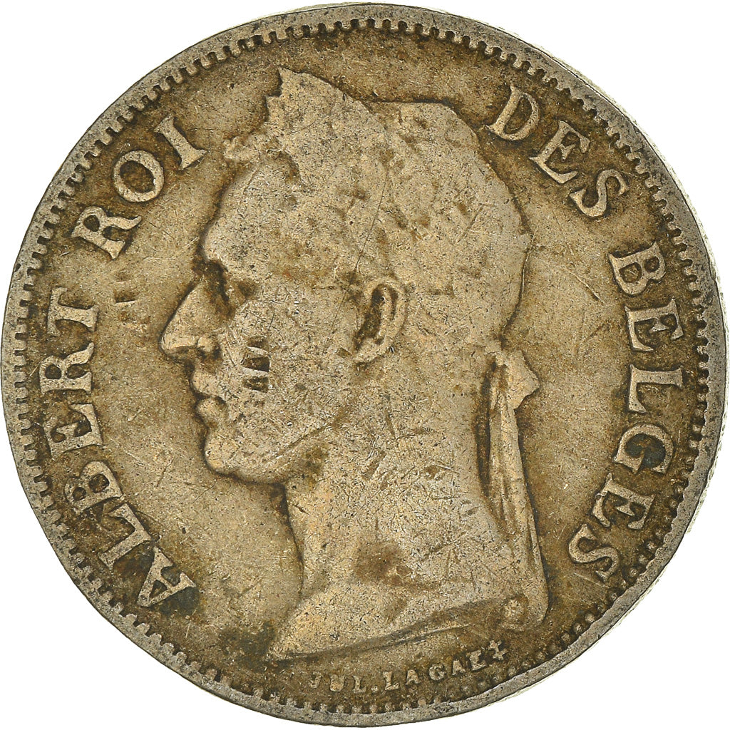 Coin, Belgian Congo, 50 Centimes, 1925, VF(20-25), Copper-nickel, KM:22