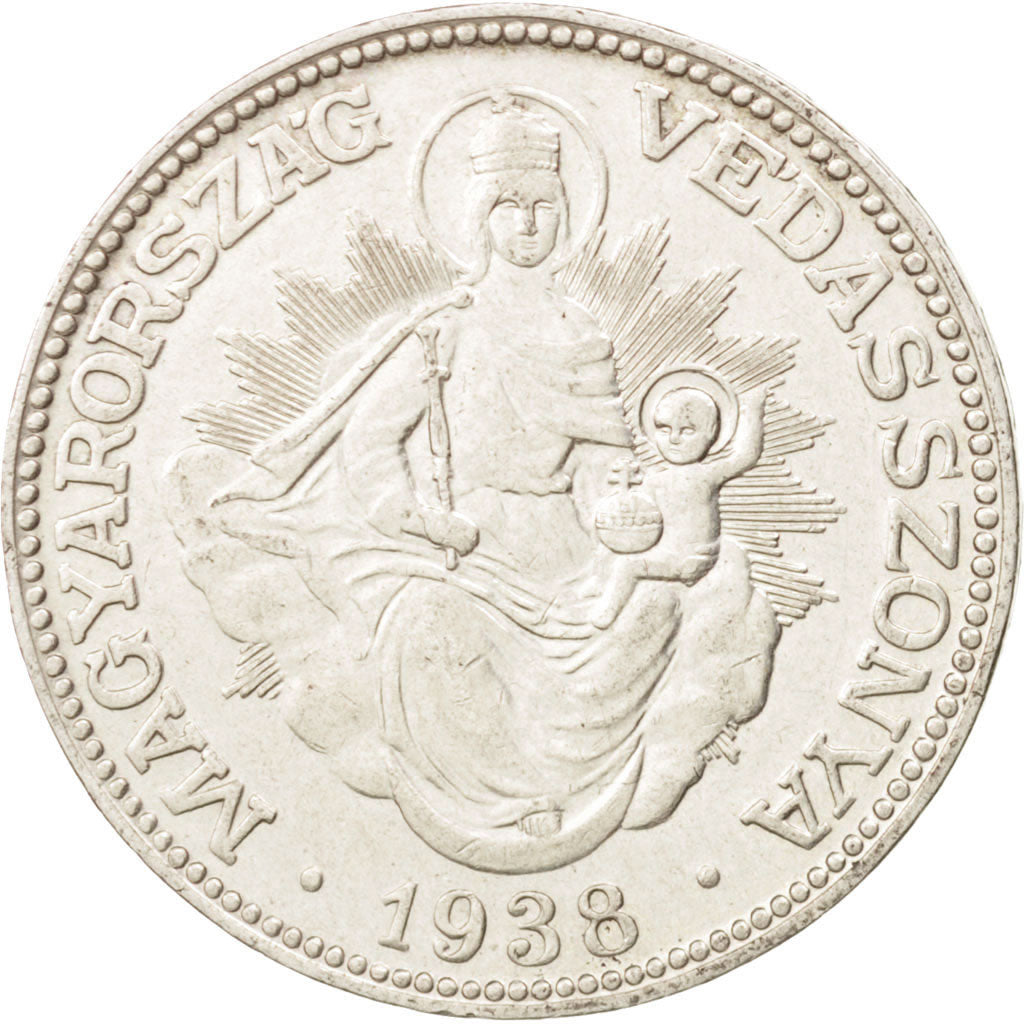 Hungary, 2 Pengö, 1938, Budapest, MS(60-62), Silver, KM:511