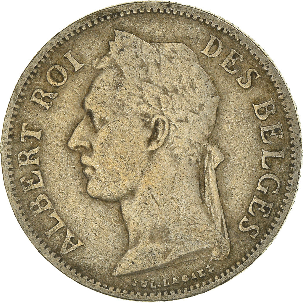 Coin, Belgian Congo, 50 Centimes, 1929, 9/8, EF(40-45), Copper-nickel, KM:22