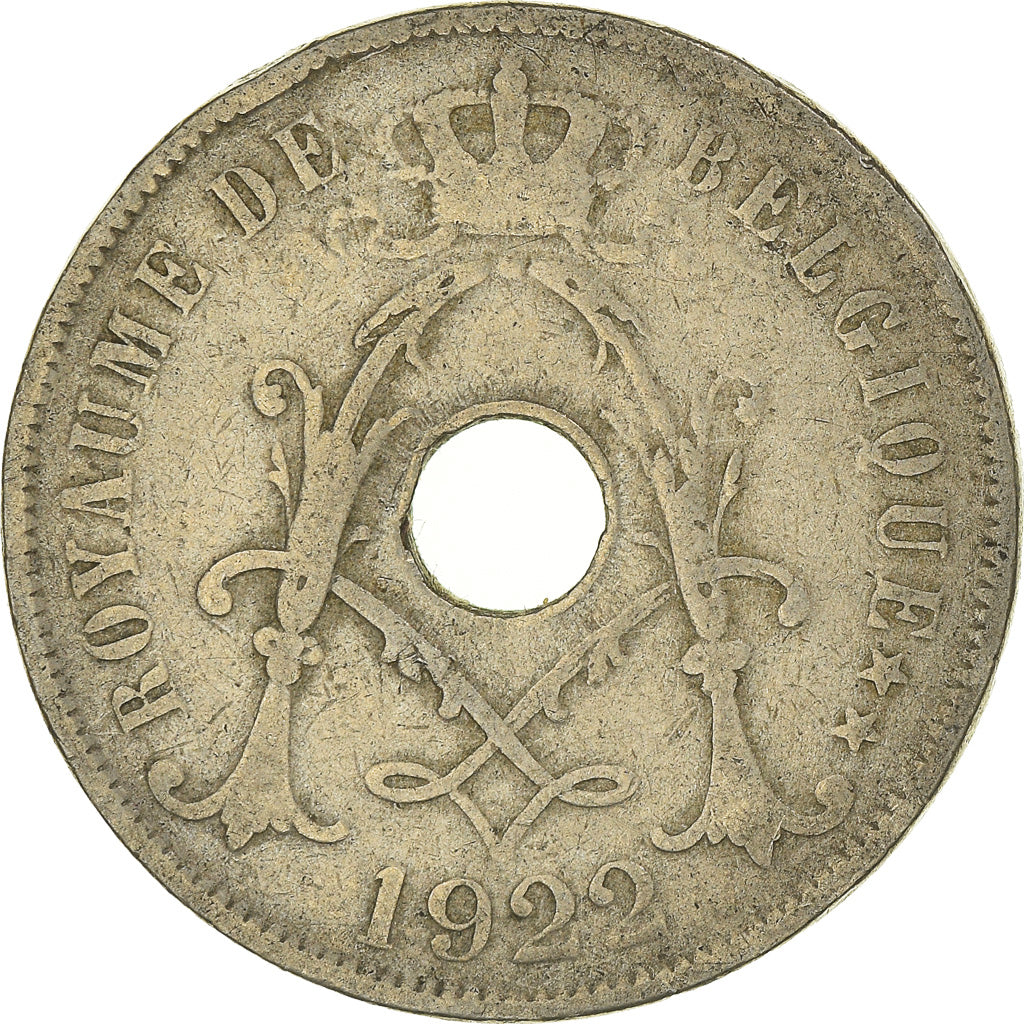 Moneta, Belgio, 25 Centimes, 1922, B+, Rame-nichel, KM:68.1