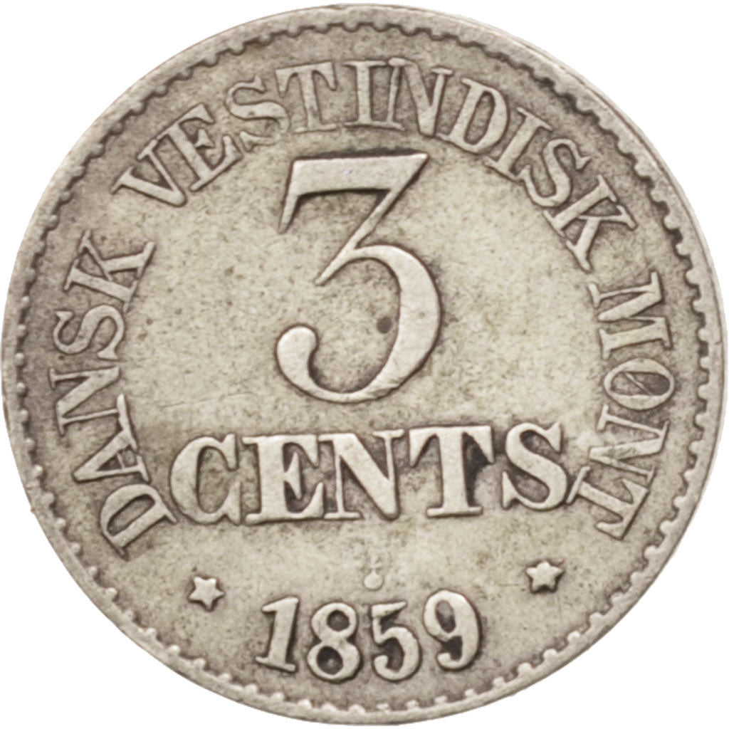 Münze, Danish West Indies, Frederik VII, 3 Cents, 1859, Altona, SS, Silber