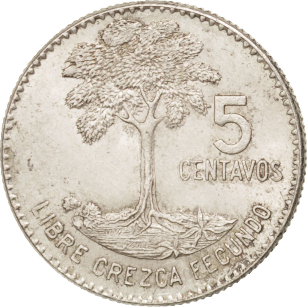 Guatemala, 5 Centavos, 1960, SPL-, Argento, KM:261