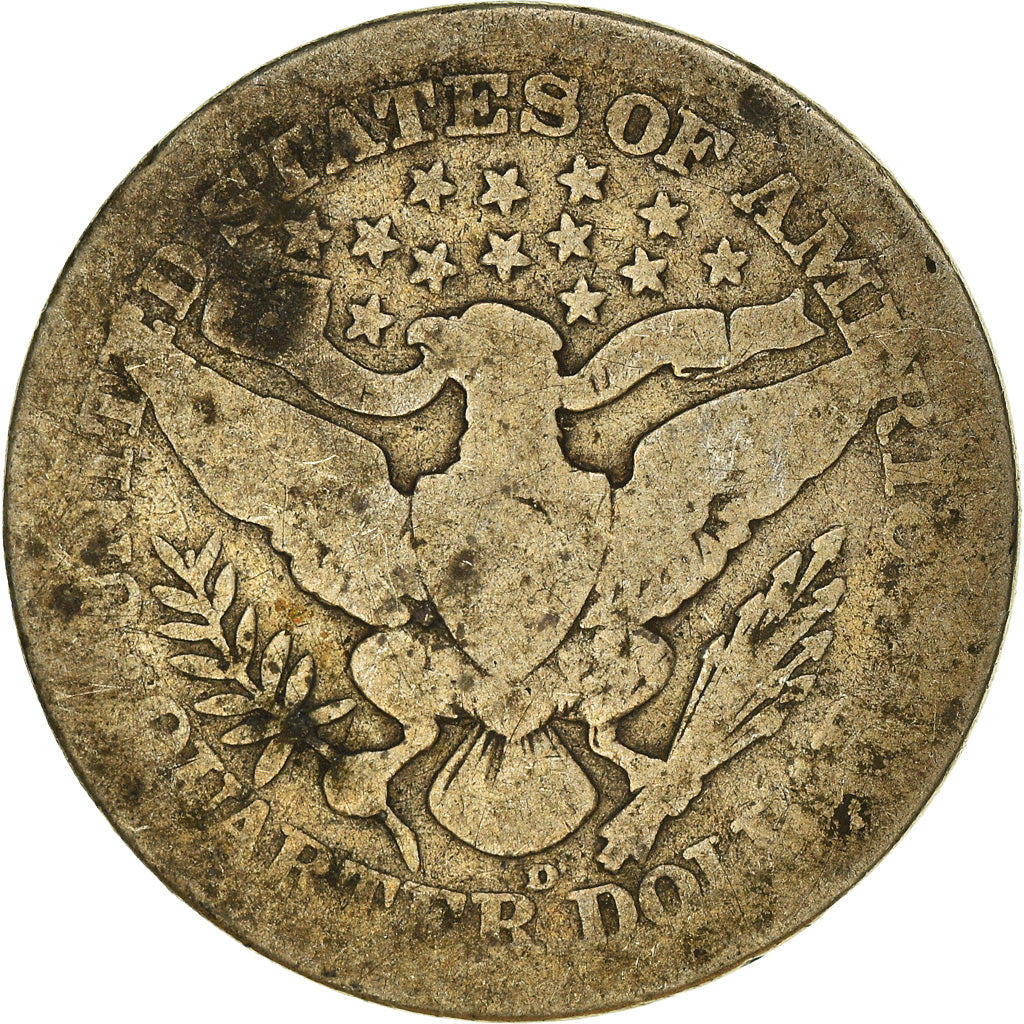 Coin, United States, Barber Quarter, Quarter, 1916, U.S. Mint, Denver