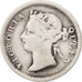 Moneda, Hong Kong, Victoria, 5 Cents, 1891, BC+, Plata, KM:5