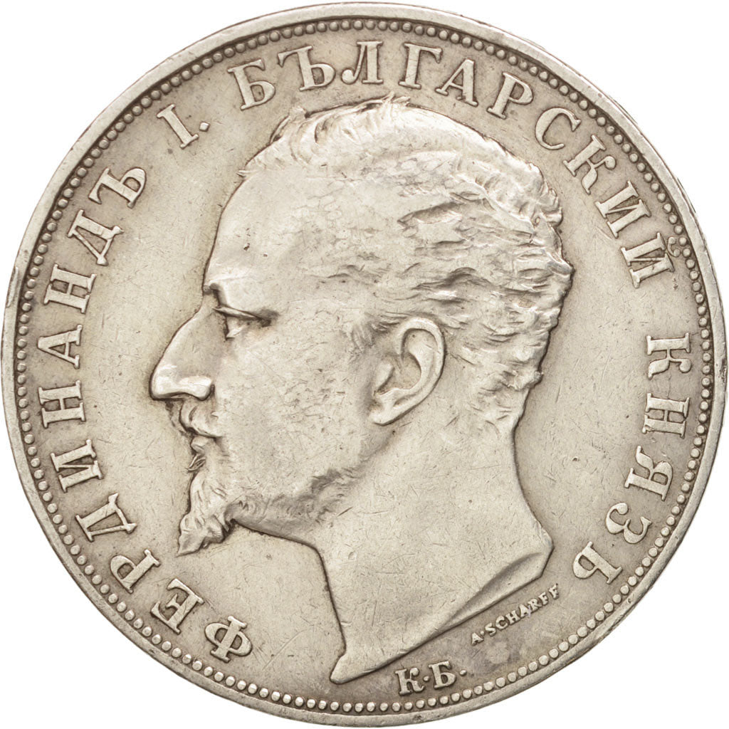 Bulgaria, Ferdinand I, 5 Leva, 1894, Kormoczbanya, Hungary, BB, Argento, KM:18