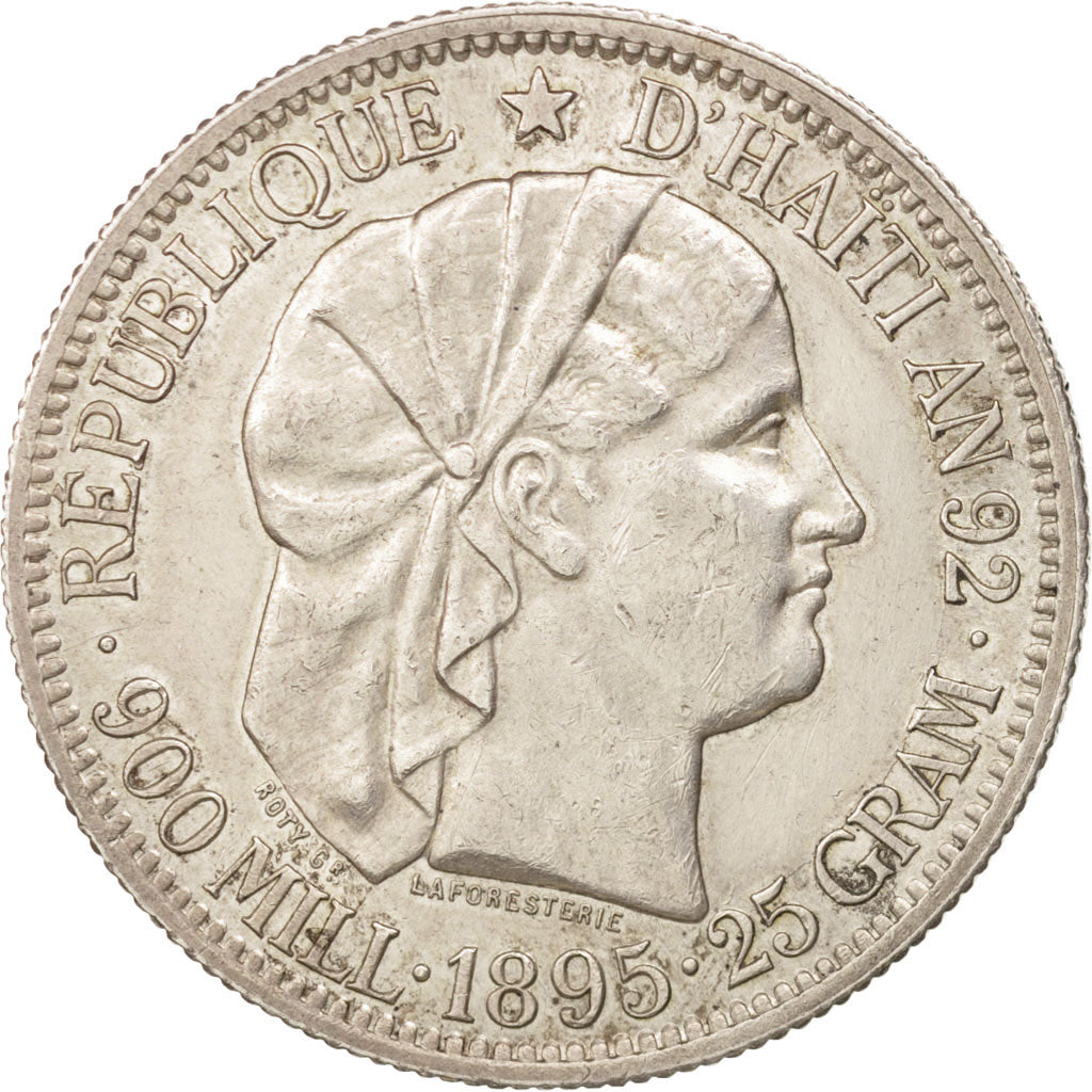 Haiti, Gourde, 1895, Paris, SPL-, Argento, KM:46