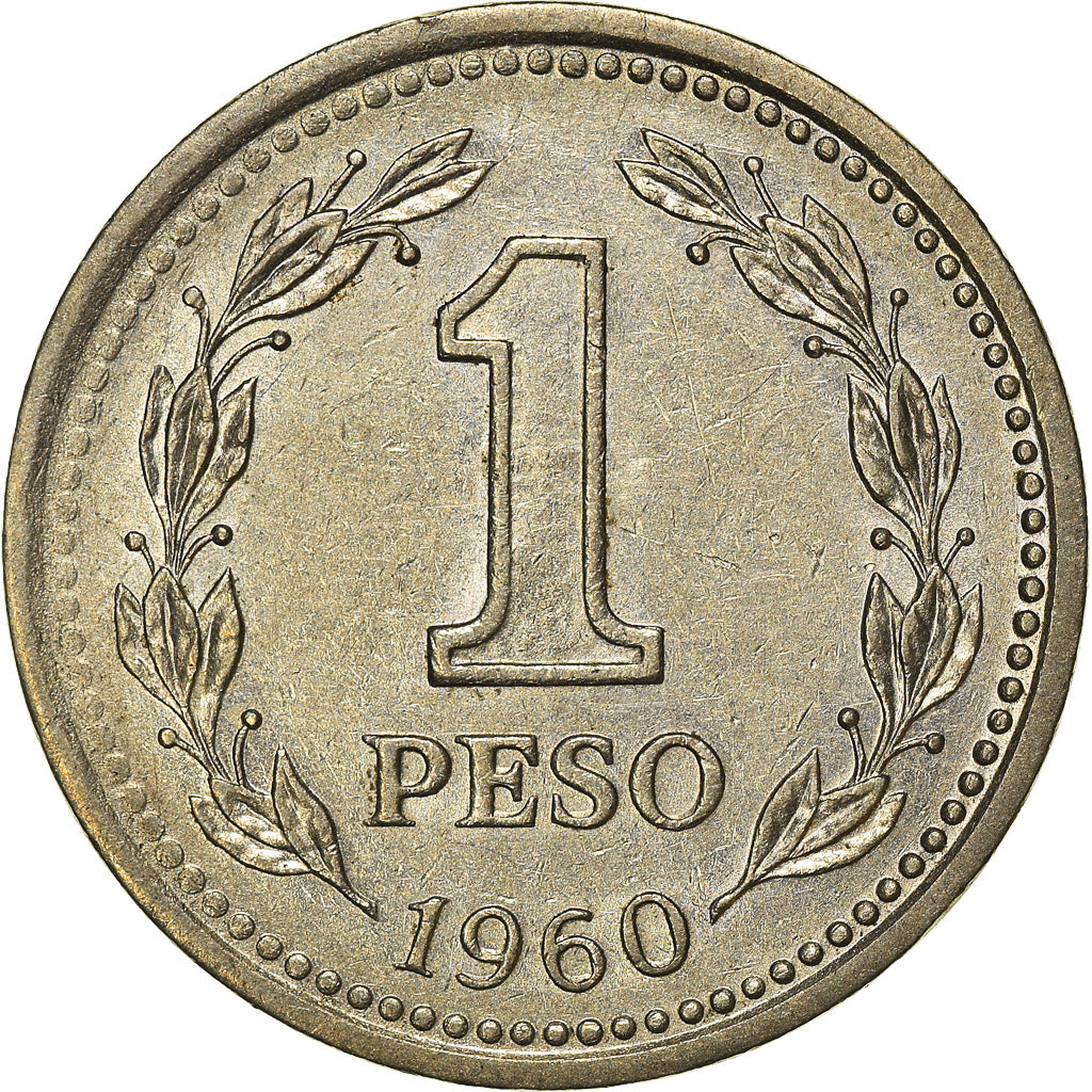 Moeda, Argentina, Peso, 1960, EF(40-45), Aço Revestido a Níquel, KM:57