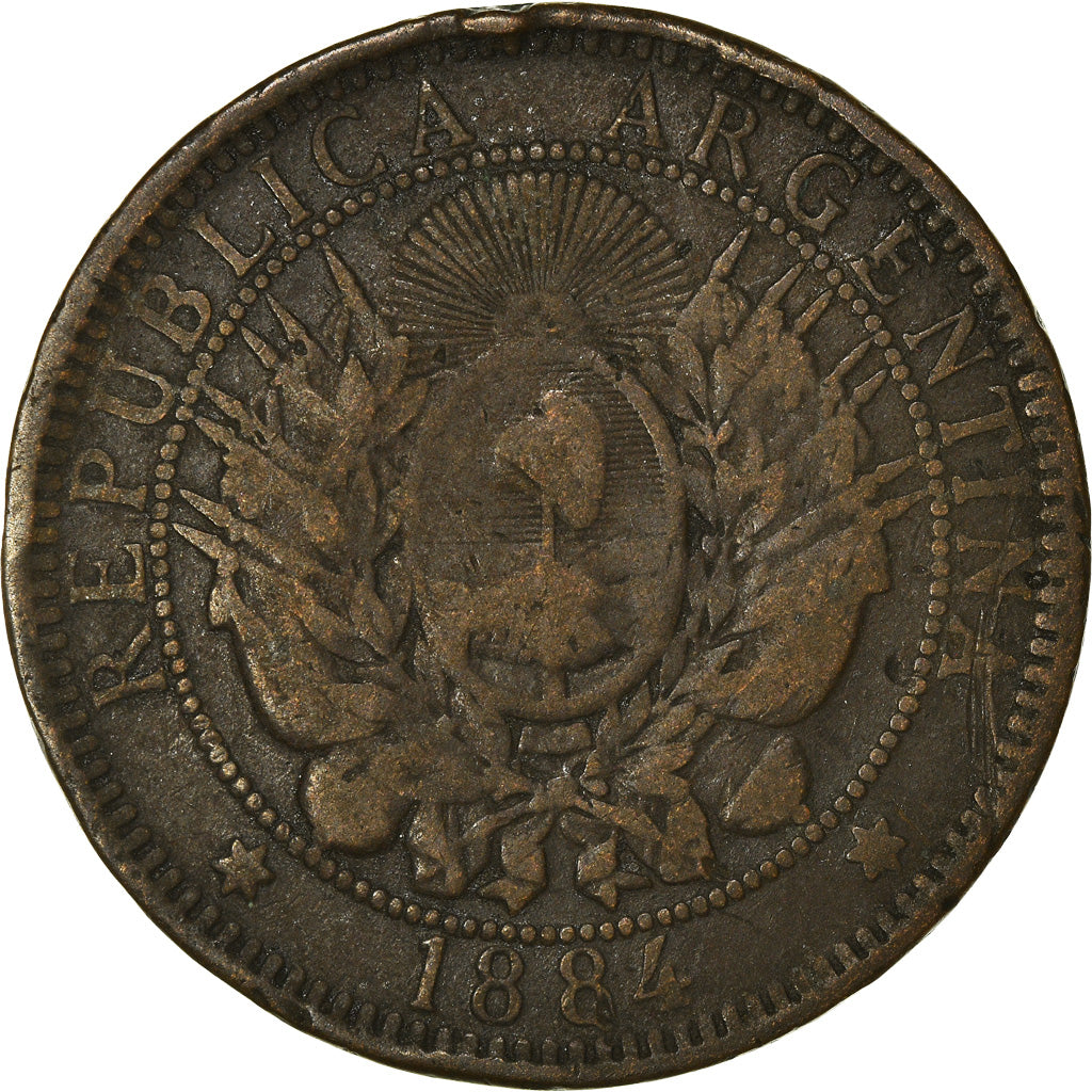 Munten, Argentinië, 2 Centavos, 1884, FR, Bronzen, KM:33