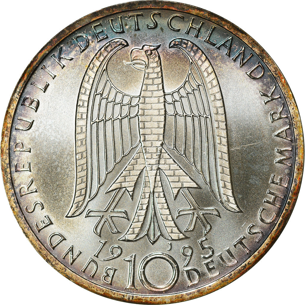 Coin, GERMANY - FEDERAL REPUBLIC, 10 Mark, 1995, Hamburg, Germany, MS(63)