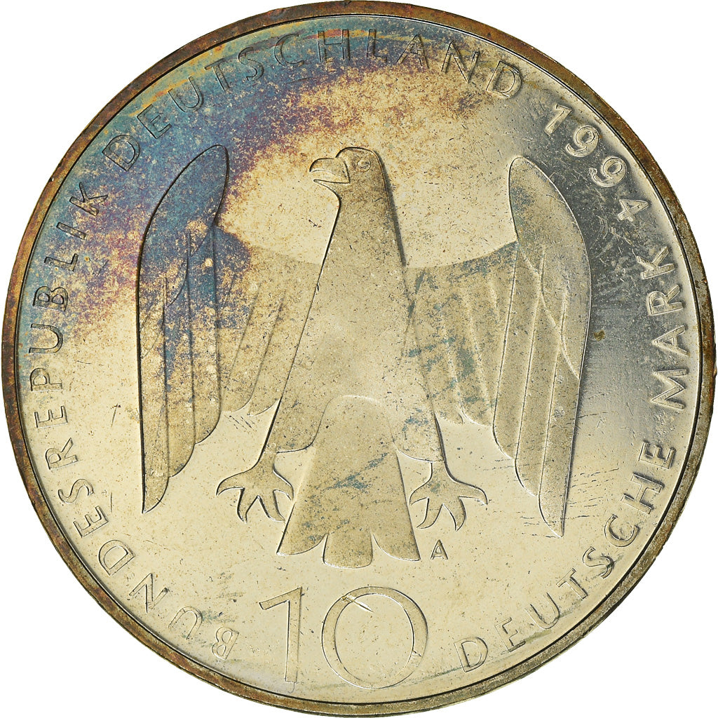 Moneta, Niemcy - RFN, 10 Mark, 1994, Berlin, Germany, AU(50-53), Srebro, KM:182