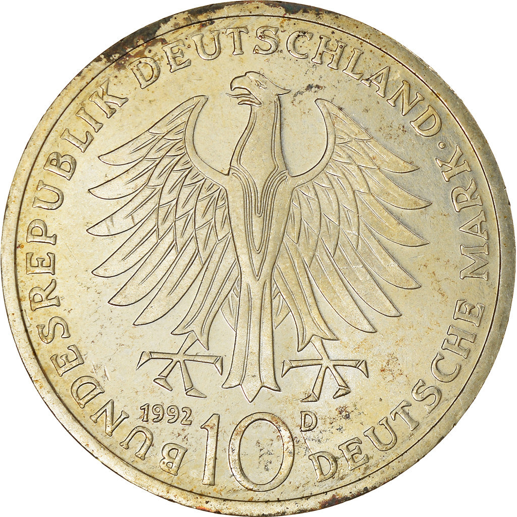 Moeda, ALEMANHA - REPÚBLICA FEDERAL, 10 Mark, 1992, Munich, Germany, MS(63)