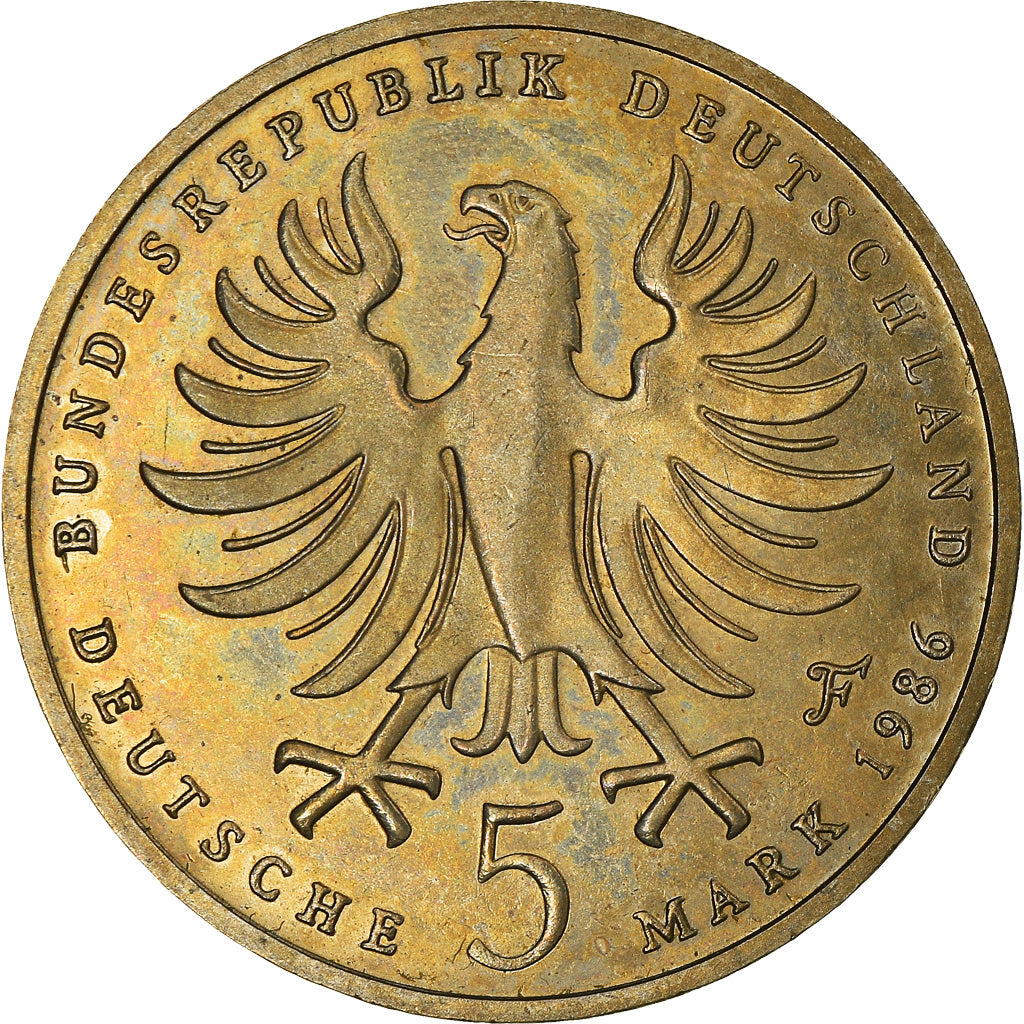 Coin, GERMANY - FEDERAL REPUBLIC, 5 Mark, 1986, Stuttgart, Germany, EF(40-45)