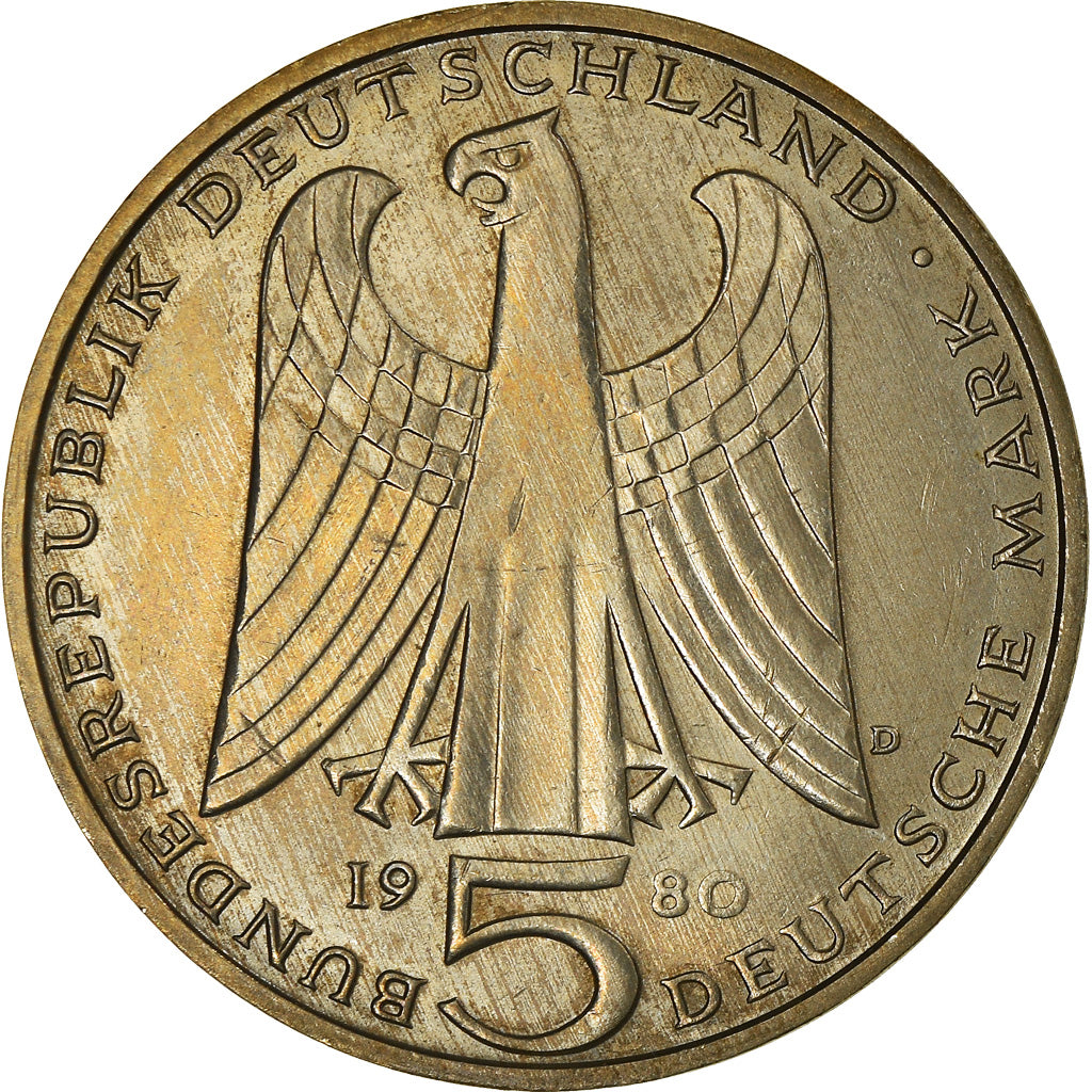 Münze, Bundesrepublik Deutschland, 5 Mark, 1980, Munich, Germany, VZ