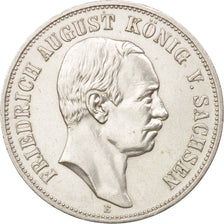German States, SAXONY-ALBERTINE, Friedrich August III, 5 Mark, 1914 E, KM:1266