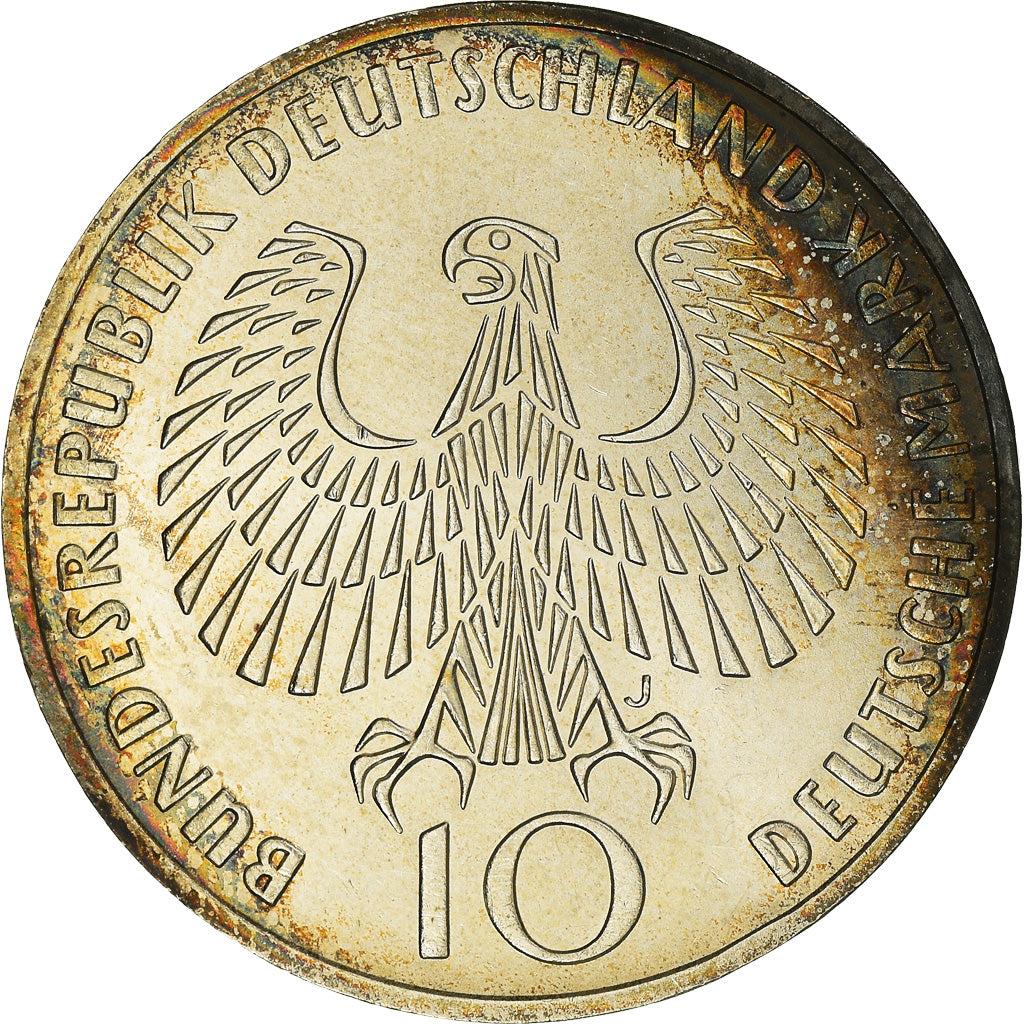 Münze, Bundesrepublik Deutschland, 10 Mark, 1972, Hambourg, VZ, Silber, KM:135