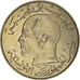 Coin, Tunisia, 1/2 Dinar, 1968, Paris, AU(55-58), Nickel, KM:291