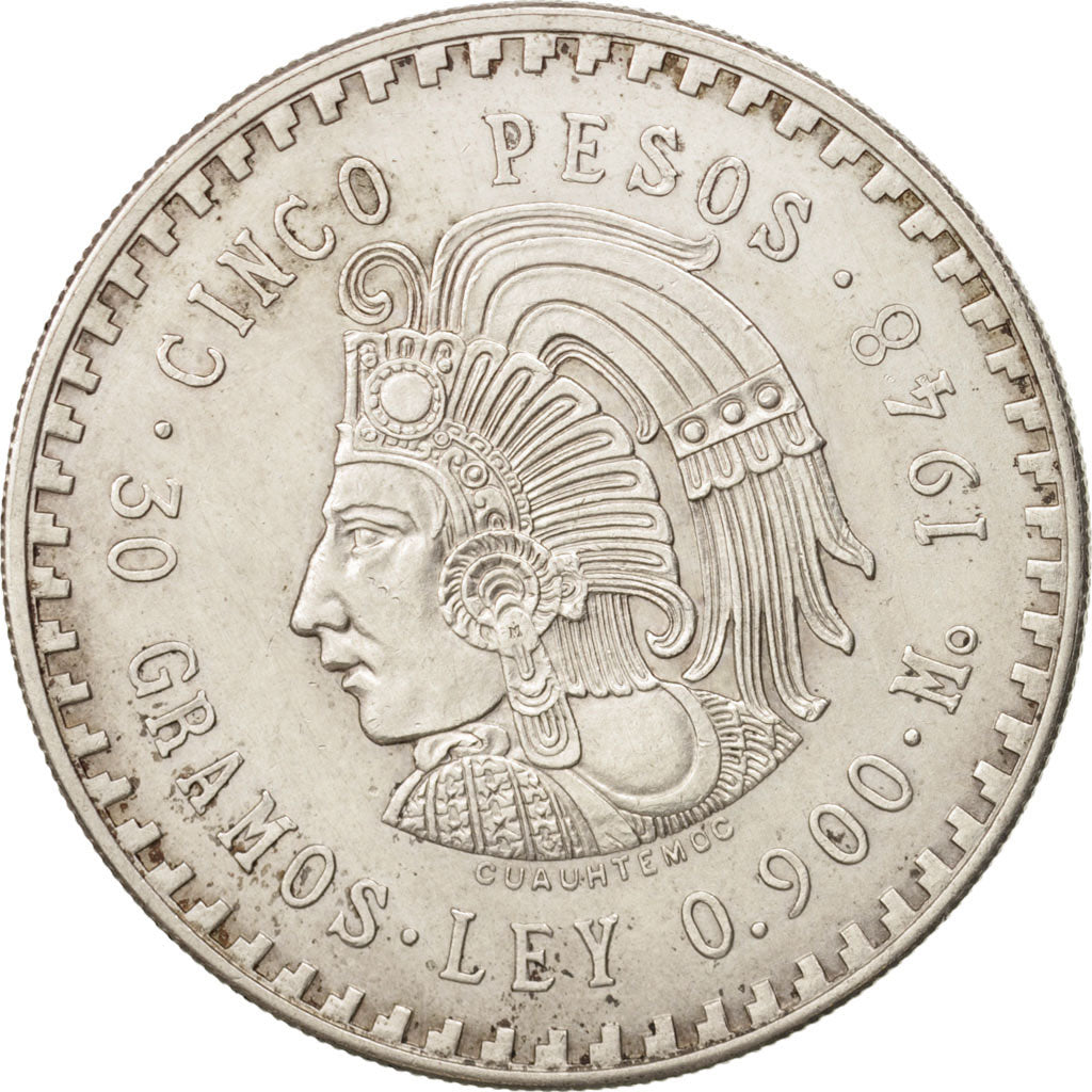 Messico, 5 Pesos, 1948, Mexico City, BB, Argento, KM:465