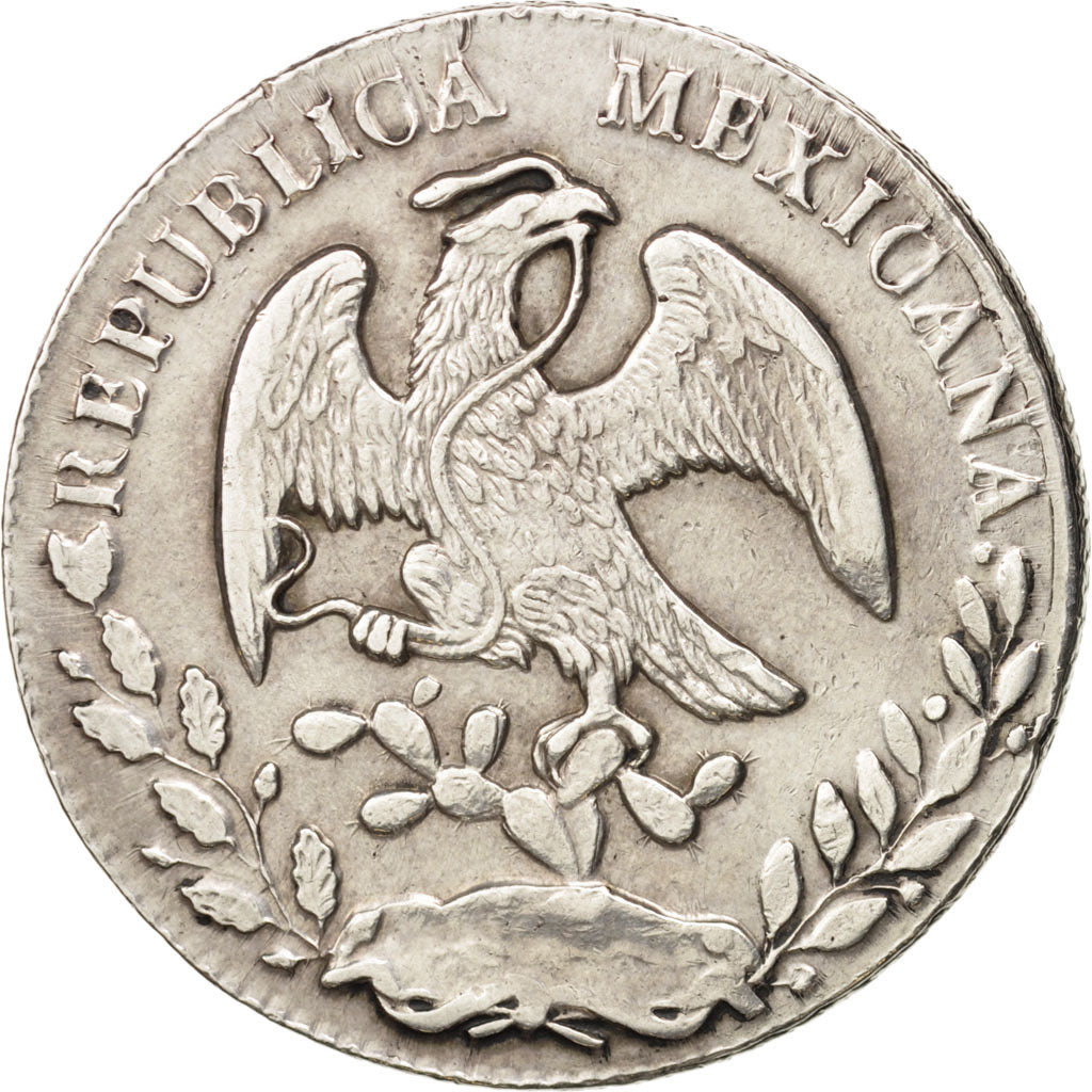 Mexiko, 8 Réales, 1863, Mexico City, AU(55-58), Silver, KM:377.10