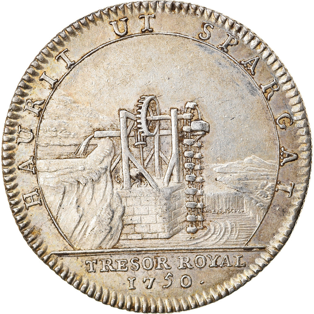 France, Token, Louis XV, Trésor Royal, History, 1750, AU(55-58), Silver
