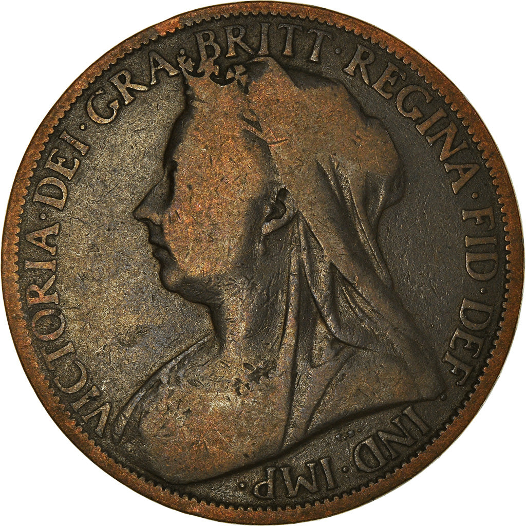 Moneda, Gran Bretaña, Victoria, Penny, 1901, BC+, Bronce, KM:790