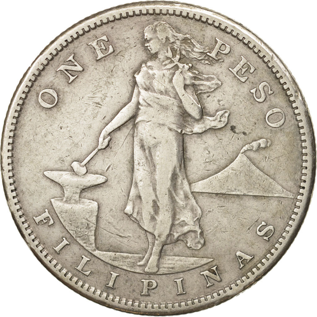 Philippines, Peso, 1907, EF(40-45), Silver, KM:172