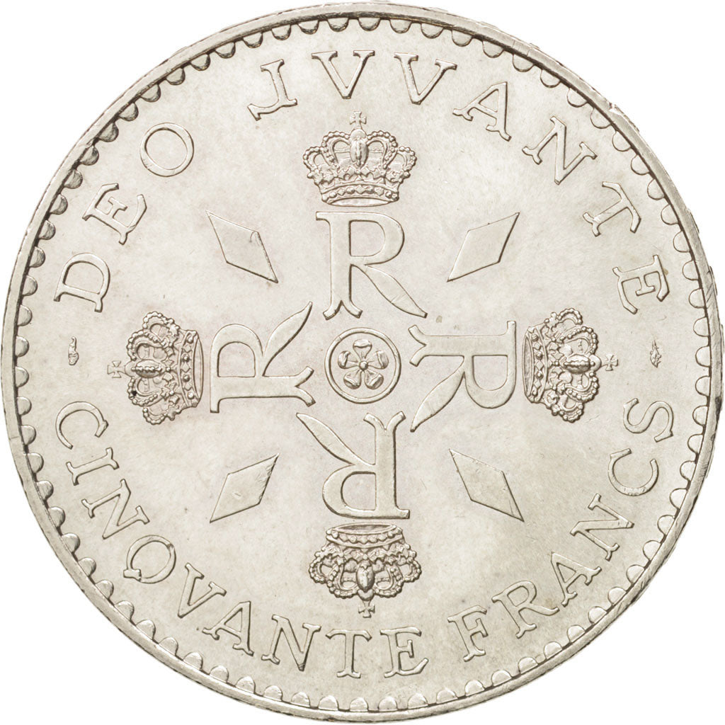 Monaco, Rainier III, 50 Francs, 1974, MS(63), Silver, KM:152.1