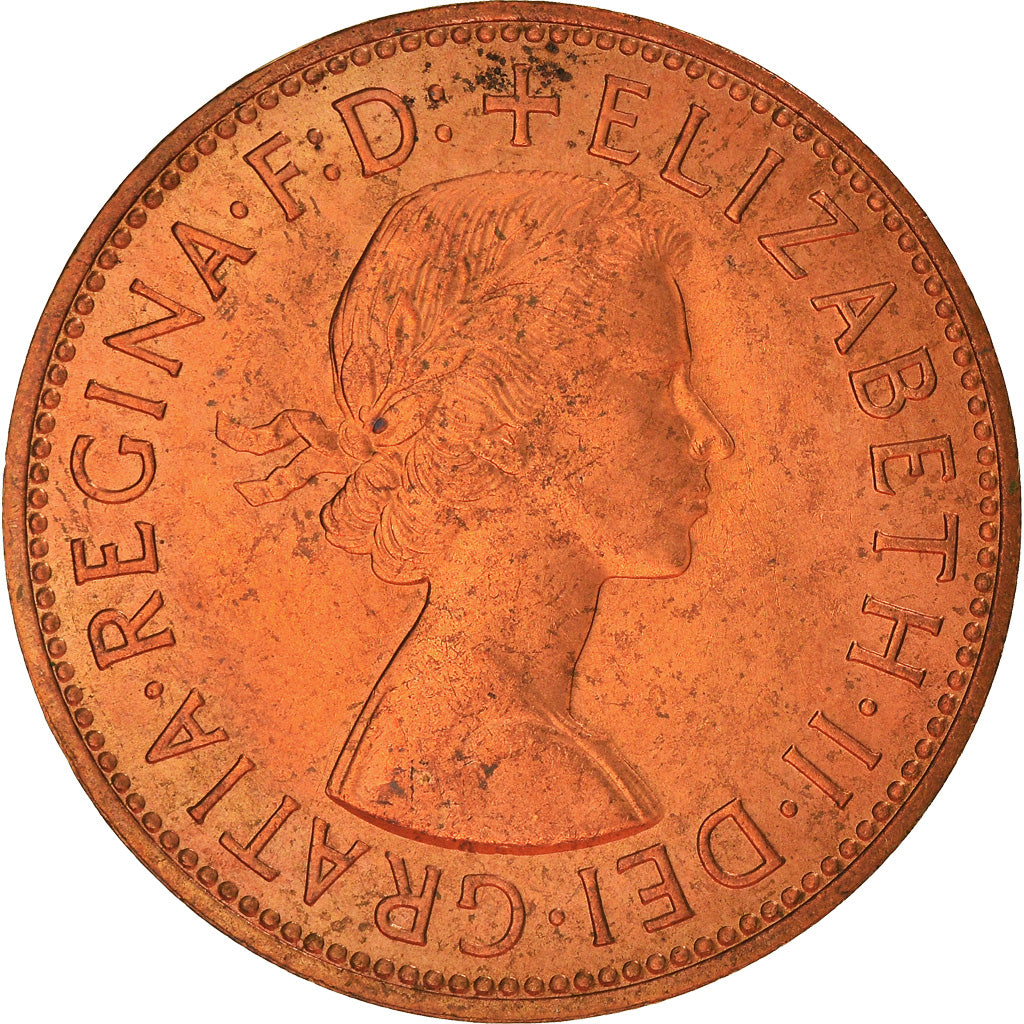 Coin, Great Britain, Elizabeth II, Penny, 1962, AU(55-58), Bronze, KM:897