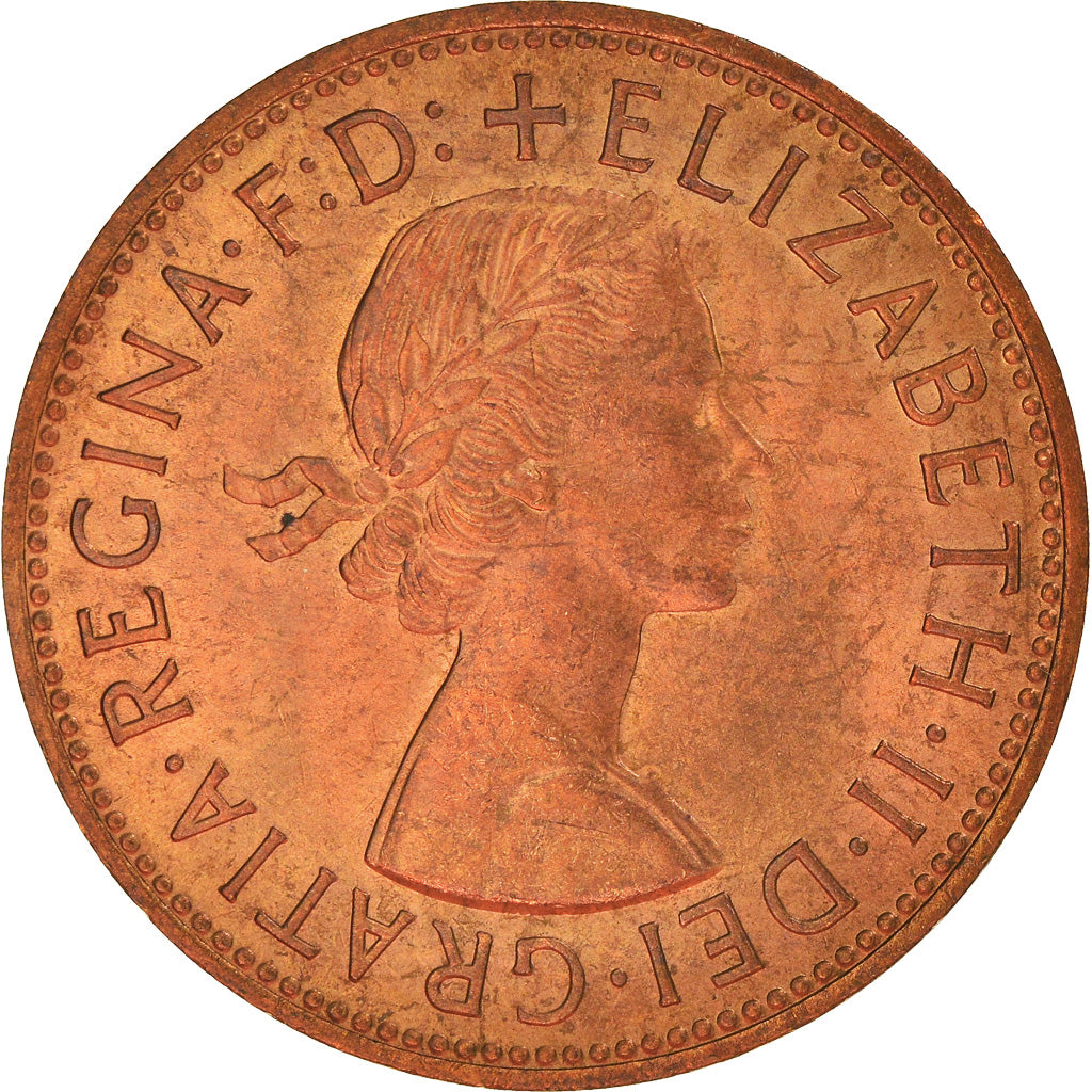 Coin, Great Britain, Elizabeth II, Penny, 1962, AU(55-58), Bronze, KM:897